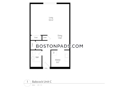 Brookline Apartment for rent Studio 1 Bath  Boston University - $2,500